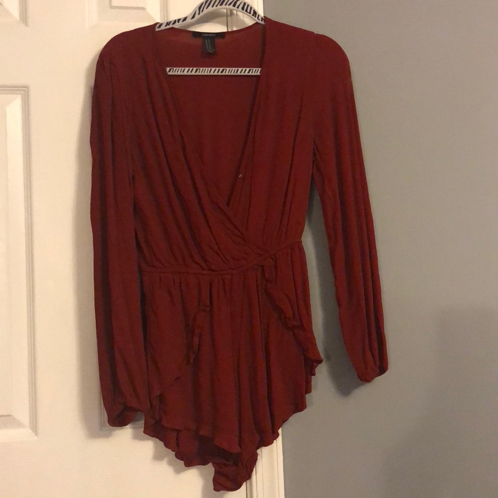 Long sleeve burnt orange romper